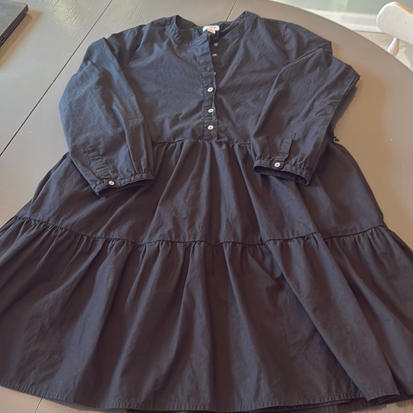 J. Crew black tiered long sleeve dress - Picture 2 of 8